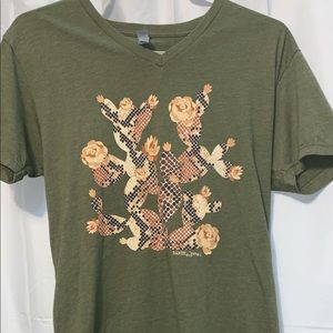 Olive snake skin cactus dress up shirt!